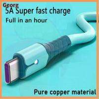 GEORG 5A พร้อมโคมไฟ ประเภท C ที่ชาร์จโทรศัพท์แบบเร็ว สายเคเบิลข้อมูล อุปกรณ์เสริมโทรศัพท์ สายชาร์จไฟ