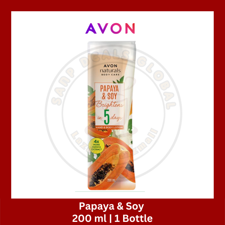 AVON Naturals Papaya & Soy milk Lotion 200ml ( 1 BOTTLE ) Lazada PH