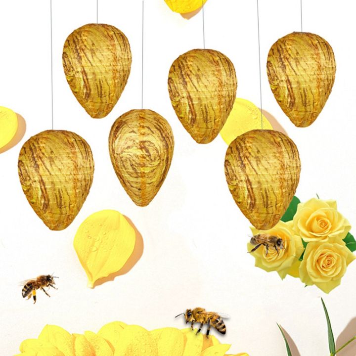 4pcs-dummy-wasp-nest-artificial-wasp-nest-made-of-wet-resistant-fabric-preventive-against-new-building-of-wasp-nests