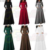 2023 Spring Casual S-5XL Women Clothing Fall Long Sleeve Maxi Dresses with Pockets Vestidos Mujer Large Size