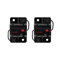 2X Waterproof Circuit Breaker,with Manual Reset,12V-48V DC,60A,for Car Marine Trolling Motors Boat Power Protect