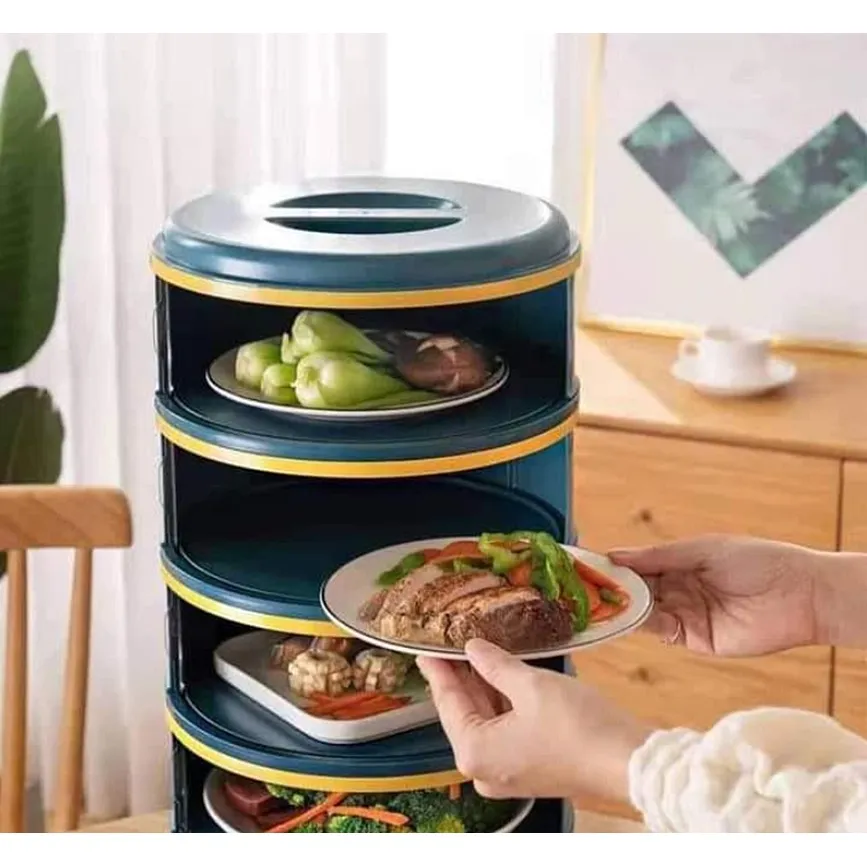 multi layer food cover stackable plate