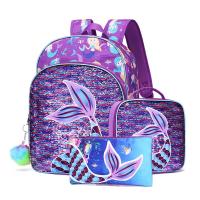 3pcs/set Cute Cartoon Mermaid School Bags For Girls Student Backpack Children School Bags With Lunch Bag Pencil Case