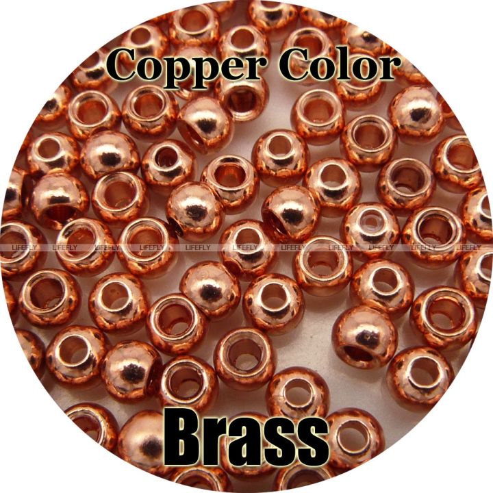 Copper Color  200 Brass Beads  Countersunk  Fly Tying  Fishing Accessories