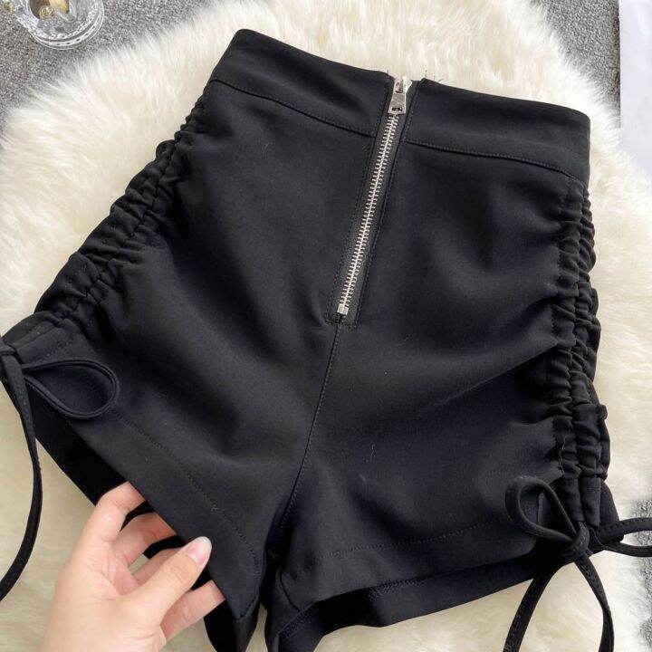 summer-high-waist-slim-drawstring-shorts-womens-fashion-hot-girl-super-shorts