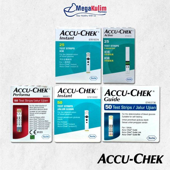 Accu Chek Test Strips 25's & 50's (Performa / Guide / Instant / Active