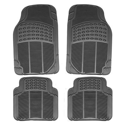 Multi Season Rubber Floor Mats 4pc Set Black Fit Most car, SUVs, caravans and Trucks