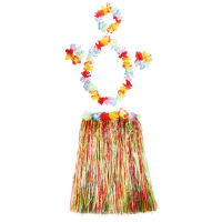 5 Stuks Zirconiaanse Hula Rok Kinderen Volwassen Strand Hula Show Gras Jurk Bloemenrok Slinger Kostuum Set Tropisch Feest Decoratine