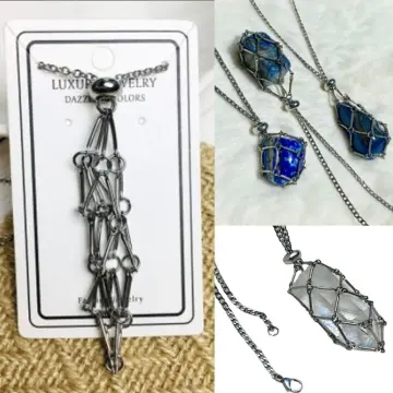 Stainless Steel Design Crystal Cage Necklace Holder Net Metal Chain Stone  Holder