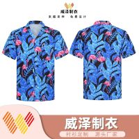 Europe and the United States the new trend of the fashion leisure in Hawaii printing short sleeve shirt man half sleeve 5 minutes of sleeve shirt