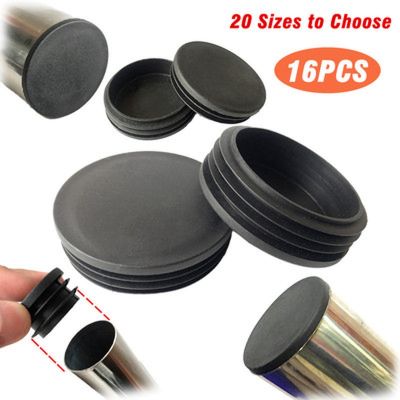 16pcs Round Steel Pipe Plastic Hole Plug Insert End Cap for Metal Tubing Alloy Ladder Glide Protection Furniture Chair Leg Cover