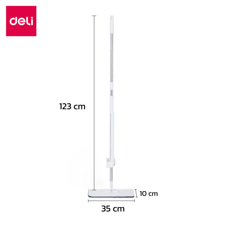 deli-ไม้ถูพื้น-ไม้ถูพื้นหัวแบน-ไม้ถูพื้นแบบรีดน้ำ-น้ำและฝุ่นผงในตัว-ม็อบดันฝุ่น-หัวม๊อบหมุน-360-องศา-ถูง่ายสบายมือ-flat-mop-series