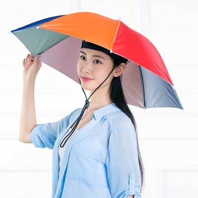 Sunshade Umbrella Hat Beach Folding Headwear Hiking Outdoor Fishing Anti Rain Party Camping Personal Protection Hands Free