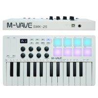 M-VAVE เครื่องควบคุมคีย์บอร์ด MIDI 25ปุ่มแป้นพิมพ์ยูเอสบีแบบพกพาที่มี8 Backlit กลอง8ลูกบิด8 RGB 8เครื่องมือคีย์บอร์ดเพลง Haven Mall