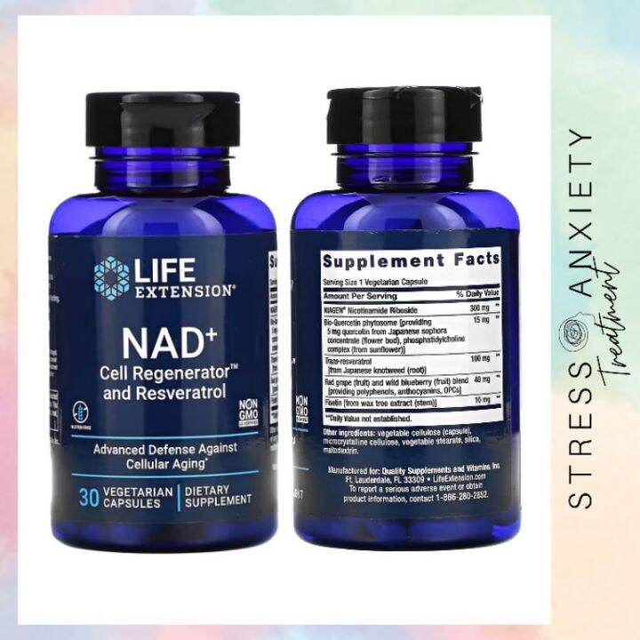 Life Extension, NAD+ Cell Regenerator and Resveratrol, 30 Capsules