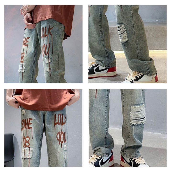 asrv-กางเกงยีนส์ชาย-กางเกงขายาว-ชาย-กางเกงยีนส์ผู้ชาย-jeans-for-men-ฉีกกางเกงยีนส์ผู้ชายฮาราจูกุน้ำแบรนด์-ins-ไฮสตรีท-หลวมฮิปฮอปกางเกงขากว้างสบายๆกางเกงกางเกงยีนส์ชายกางเกงขายาวชายกางเกงวินเทจ