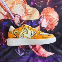 ∏☎☬ 2020 Demon Slayer Air Force One AJ Board Shoes Korean Students Wild Mens Shoes Giyuu Agatsuma Zenitsu Tanjirou Cosplay