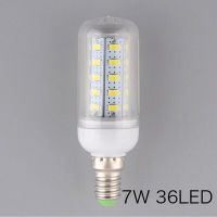 【☄New Arrival☄】 yanjina85828158 5ชิ้น5W 7W E14 24/36led Smd 5730 220V หลอดไฟข้าวโพด Led สีขาว/อบอุ่นฝาครอบสีขาว220V 360องศา