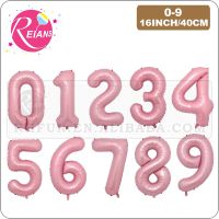 【DT】hot！ 16 Inch Pink Foil Number 0-9 foil Balloons Digital Globos Birthday Wedding Decorations Ballons Baby Shower Supplies