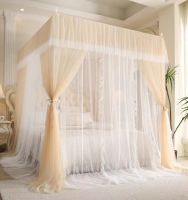 【LZ】❄❧  Palace Floor Mosquito Nets For Home Use Princess Style Three-Door Bed Curtain Tent Yarn Thickened And Integrated