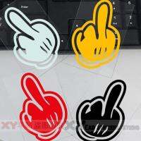 JDM Tide Stickers สติ๊กเกอร์ติดรถยนต์ Cartoon Vertical Middle Finger Car Stickers สติ๊กเกอร์สะท้อนแสง