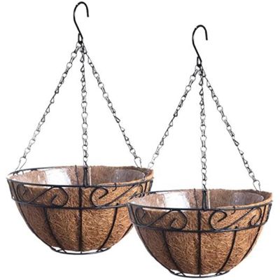 [Like Activities] HOT SALEHanging PlanterBasket With Coco Coir Liners 10Inch Round Wire Outdoor Porch Balcony Garden Decor Set Of