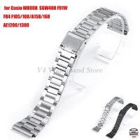 ○ สายนาฬิกาสแตนเลส 18 มม. สำหรับ Casio F-91W F105/108/A158W/168 AE1200/1300 สายนาฬิกาโลหะขนาดเล็กสไตล์วินเทจ