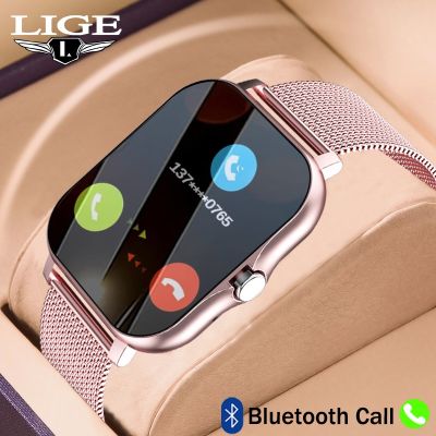 ZZOOI LIGE Ladies Smart Watch Bluetooth Call Blood Pressure Monitor Custom Watch Face Woman Smartwatch Waterproof For Lady Wifes Gift