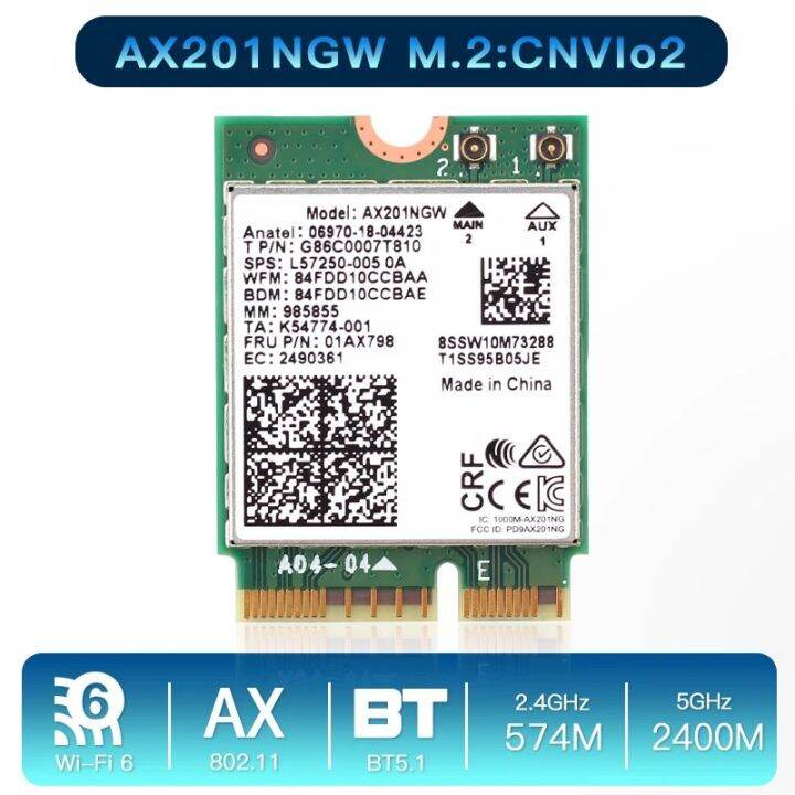 Intel AX201NGW Intel AX201NGW Wifi 6 Card AX211NGW AX201 Wi-Fi Network ...