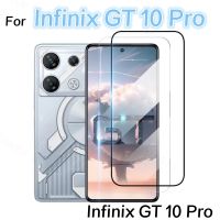 2in1(1สีดำ + 1ใส) 2ชิ้นปกป้องหน้าจอสำหรับใสสีดำ Infinix GT 10 Pro กระจกเทมเปอร์สำหรับ Infinix GT 10 Pro กระจกคลุมทั้งหมดสำหรับ Infinix GT 10 Pro ฟิล์มแก้ว