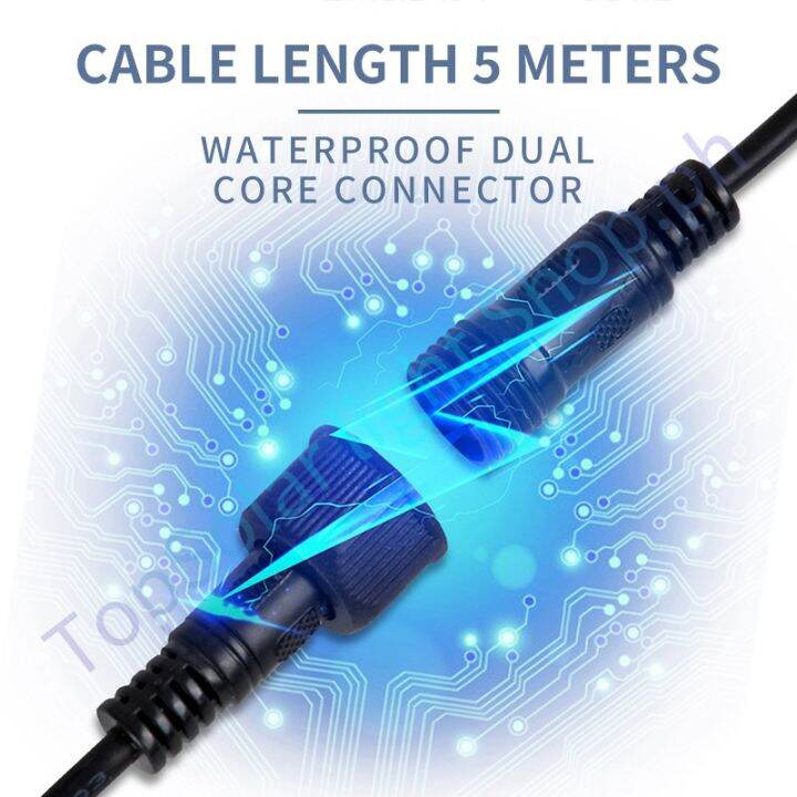 Solar LED Outdoor Flood Light Extension Cable 5 Meters Power Cord Solar