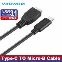 สาย USB ชนิด C ถึง Micro-B 3.1สายเครื่องชาร์จยูเอสบี Gen2 USB-C กับ Micro B 3.0 USB สายฮาร์ดไดรฟ์เสริม C