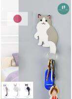 Animal Wall Hook (Cats) ตะขอแขวนติดผนังอเนกประสงค์ กาวนาโนลอกออกแล้วใช้ใหม่ได้ ผนังไม่เป็นรอย รองรับน้ำหนัก สำคัญ 300g ตะขอแขวนติดผนังแบบใส ประเทศญี่ปุ่นยอดนิ Wall Hanger Rack Space Saver Office Waterproof Japan Cute Adhesive Heavy Load Sucker Key