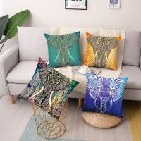 （ALL IN STOCK XZX）Elephant Pattern Square Pillow Cushion Cover Car Sofa Chair Sofa Cover Simple Home Decoration Accessories   (Double sided printing with free customization of patterns)