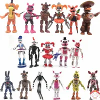 6 ชิ้น / ล็อตพีวีซีเฟรดดี้รูปการกระทำ FNAF บอนนี่หมีตุ๊กตาของเล่นของขวัญ