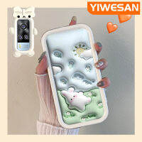 YIWESAN เคสสำหรับ VIVO Y51 Y31 2021 Y51A 2021 Y53s Y33การ์ตูนดอกไม้กระต่าย3D สีสันสดใสกล้องมอนสเตอร์ตัวน้อยกันกระแทกแบบใสนิ่มสำหรับเลนส์เคสมือถือเรียบง่ายป้องกันซิลิโคนเคสความคิดสร้างสรรค์โปร่งใส