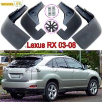 4Pcs ด้านหน้าด้านหลังรถ Mud Flaps Splash Guards Mudflaps Fender Mudguards สำหรับ Lexus Harrier RX300 RX330 RX350 RX400h XU30 2003-2008