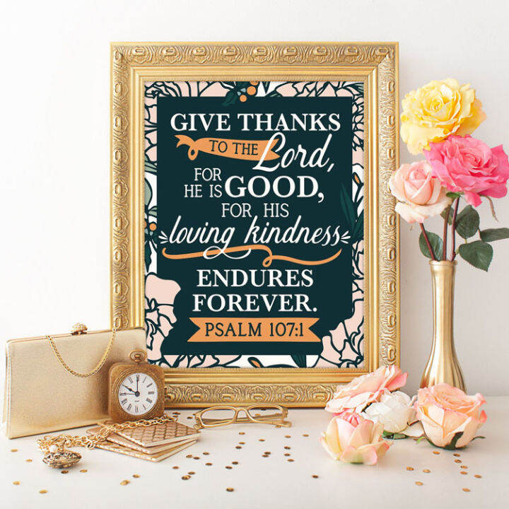 Bible Verse HD Wall A4 LAMINATED - Psalm 107 1 | Lazada PH