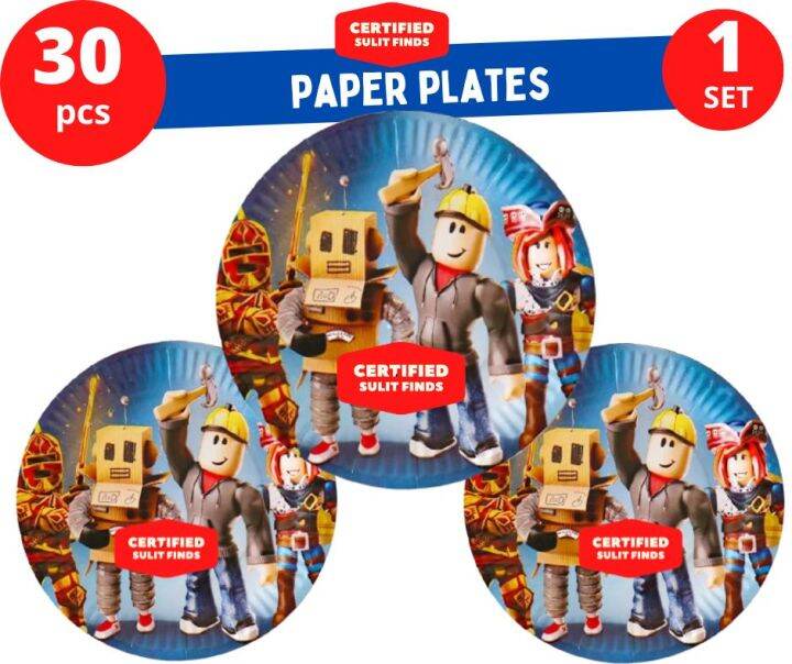 Roblox Paper Plates Theme Party Needs on Sale Roblox Table Cloth Cover ...