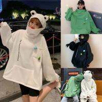 พร้อมส่ง เสื้อฮุ้ดลายกบน่ารัก เเบบใหม่งานเกาหลี ผ้าดีไม่ซ้ำใคร เสื้อฮู้ดลายกบ119