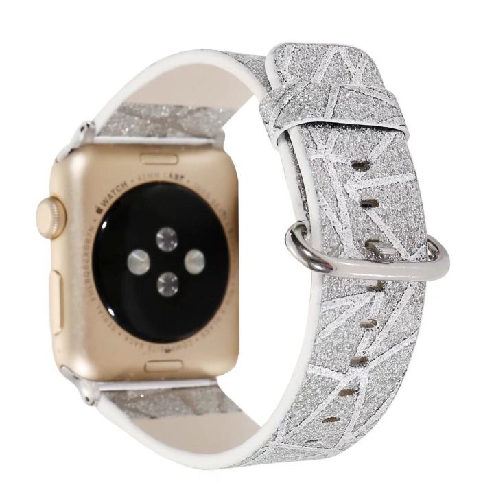 สายนาฬิกาหนังระยิบระยับสำหรับ-apple-watch-series-5-4-3-2-1-band-glitter-powder-striped-strap-bracelet-for-iwatch-38-40mm-42-44mm