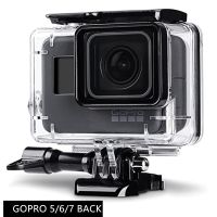 ซองกันน้ำใต้น้ำ45ม. สำหรับ Gopro Hero 7 6 5เมาท์ปลอกหุ้มป้องกันเวลาดำน้ำดำสำหรับ Go Pro 7 6 5สีดำ