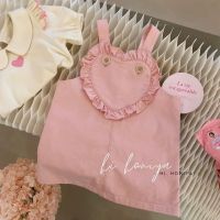 CUI YI SHOP summer suspender suit 2023 new style baby girl fashionable love childrens short-sleeved two-piece set