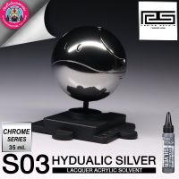 RADITZ RS HYDRAULIC SILVER สีเงินโครมโทนมืด 35 ml. สีแอร์บรัช สีพ่นโมเดล