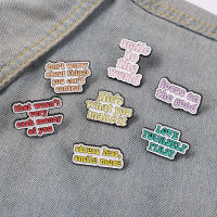 Life Quotes Enamel Pins Dont Worry Smile To World Inspirational Brooch Lapel Pin Badges Inspired Jewelry Brooch Pin Wholesale