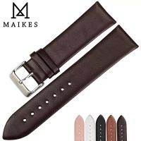 Aksesoris Jam Tangan MAIKES 12Mm-24Mm Tali Jam Tangan Kulit Asli untuk DW Daniel Wellington Tali Jam Tangan Gelang Coklat