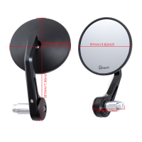 Cafe Racer 78 "22Mm Handlebar End Mirror E-Mark รถจักรยานยนต์ด้านหลังดูกระจกสำหรับ MT07 MT09 R1200gs F800GS Z900rs