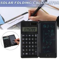 1pc Solar Folding Calculator 10 Digits Number LCD Calculators Display Portable Handwriting Board Suitable For Office/Learning