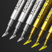 Popular 4 Pieces/Set of Soft Headed Gold Silver Water-based Marker Pen Art Student Graffiti Painting Stationery School Supplies