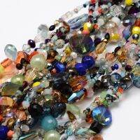 1Strand Electroplate Glass Bead Strands, Mixed Shapes, Mixed Color, 2~16x2~16mm, Hole: 1~2mm, about 15.74 inch